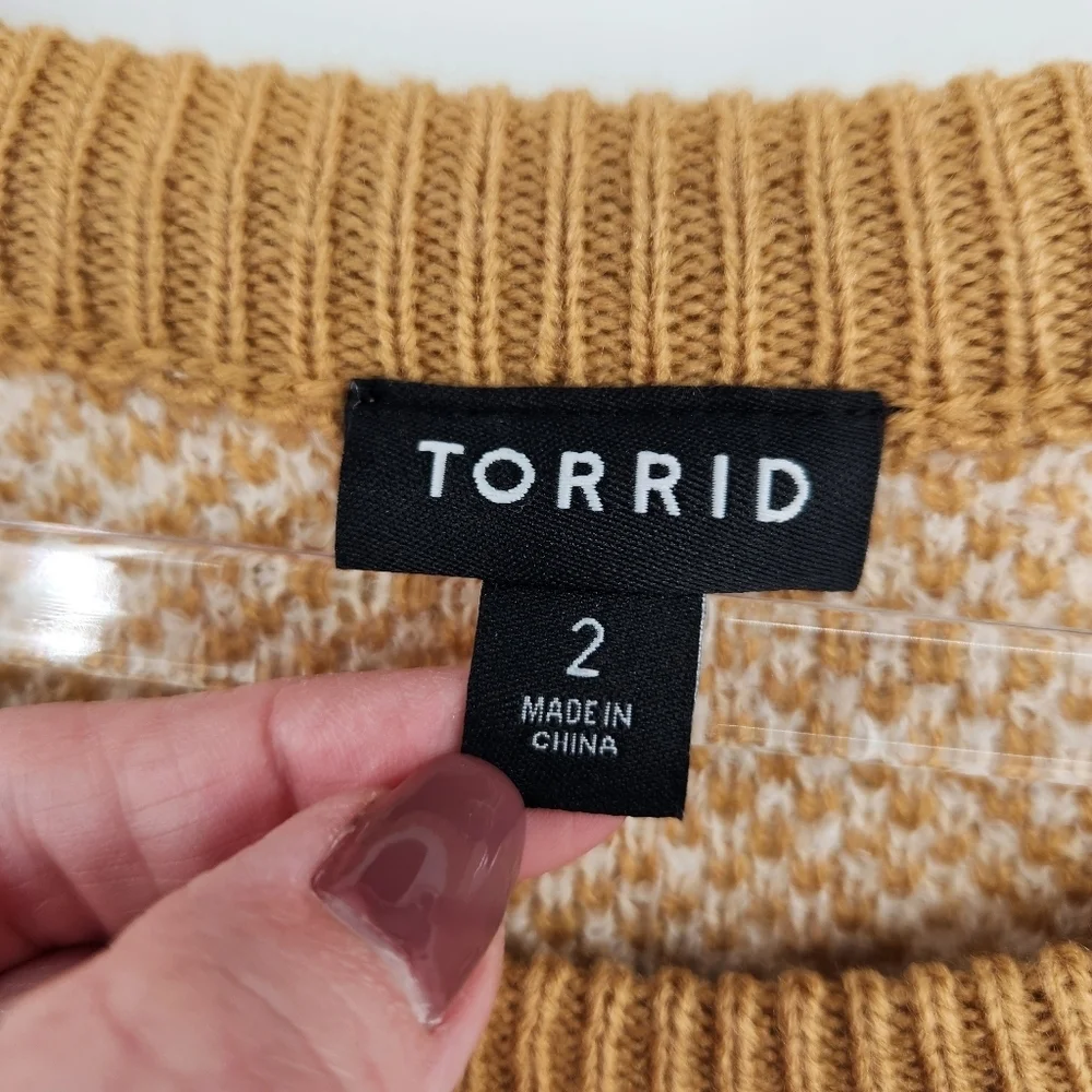 Torrid Leopard Long Sleeve Drop Shoulder Popcorn Pullover Sweater Womens Size 2X